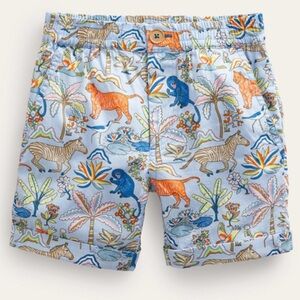Mini Boden smart Rollup shorts tropical garden pattern 7y